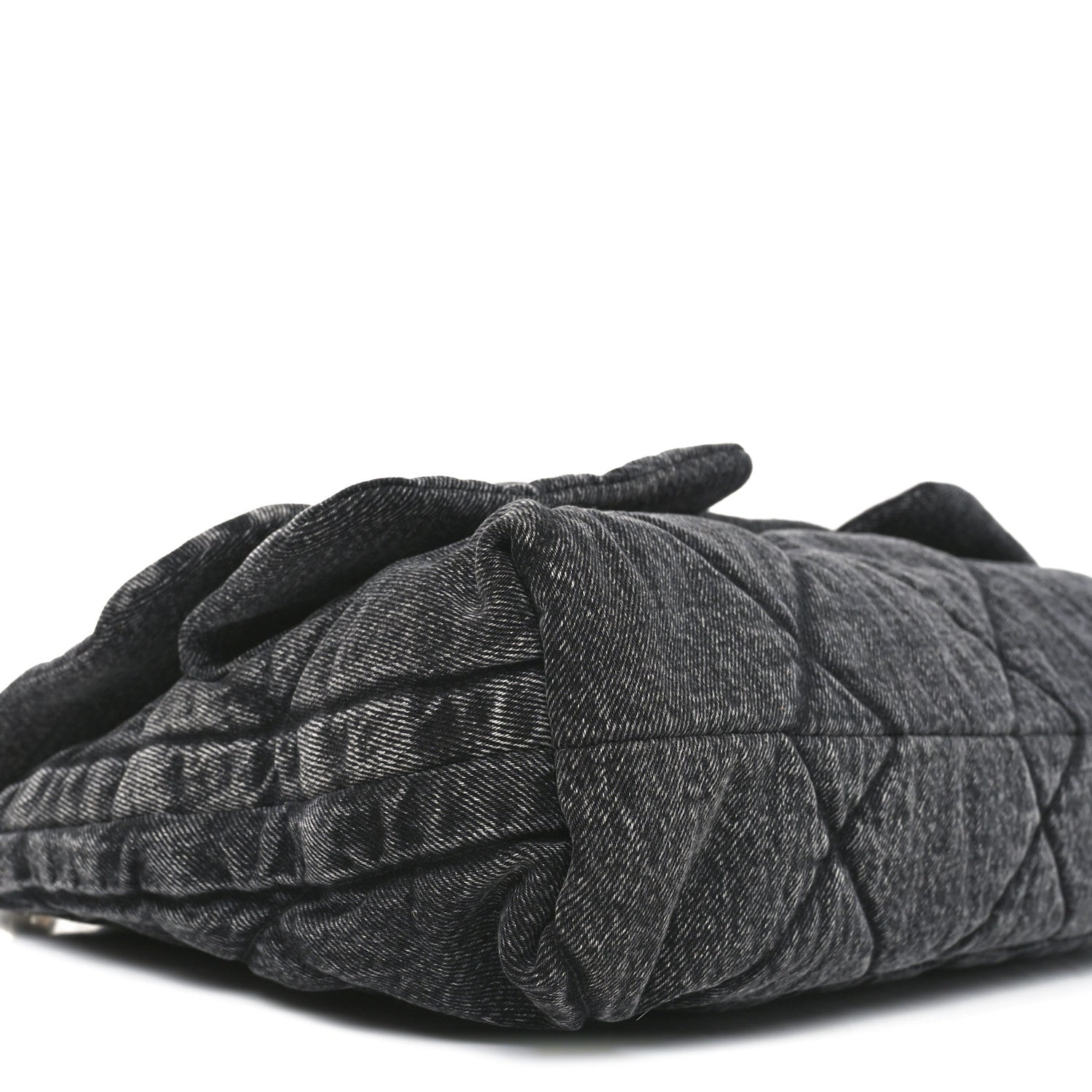 Chanel Washed Denim Quilted Maxi Flap Bag Black 9 of 10