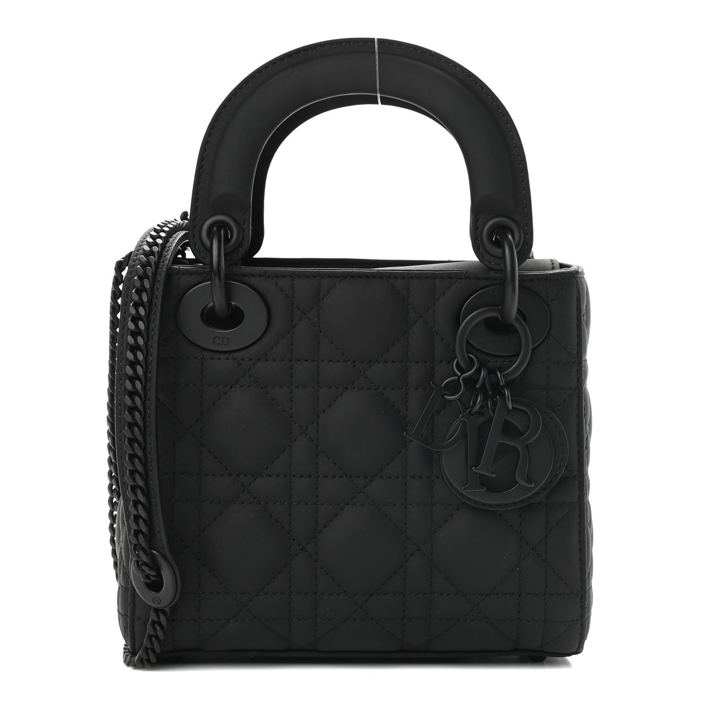 Ultra Matte Calfskin Cannage Mini Lady Dior Black