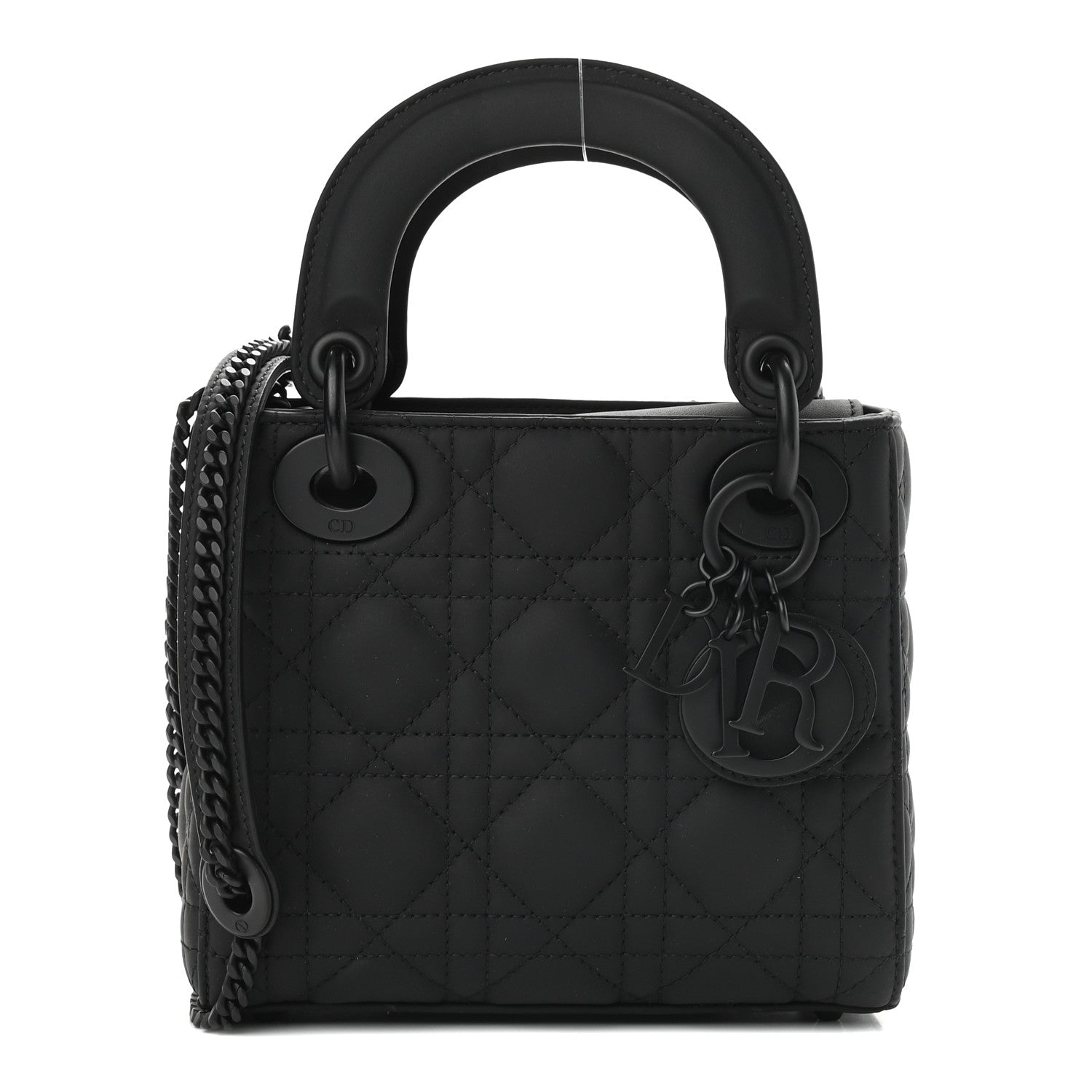 Christian Dior Ultra Matte Calfskin Cannage Mini Lady Dior Black 1 of 8