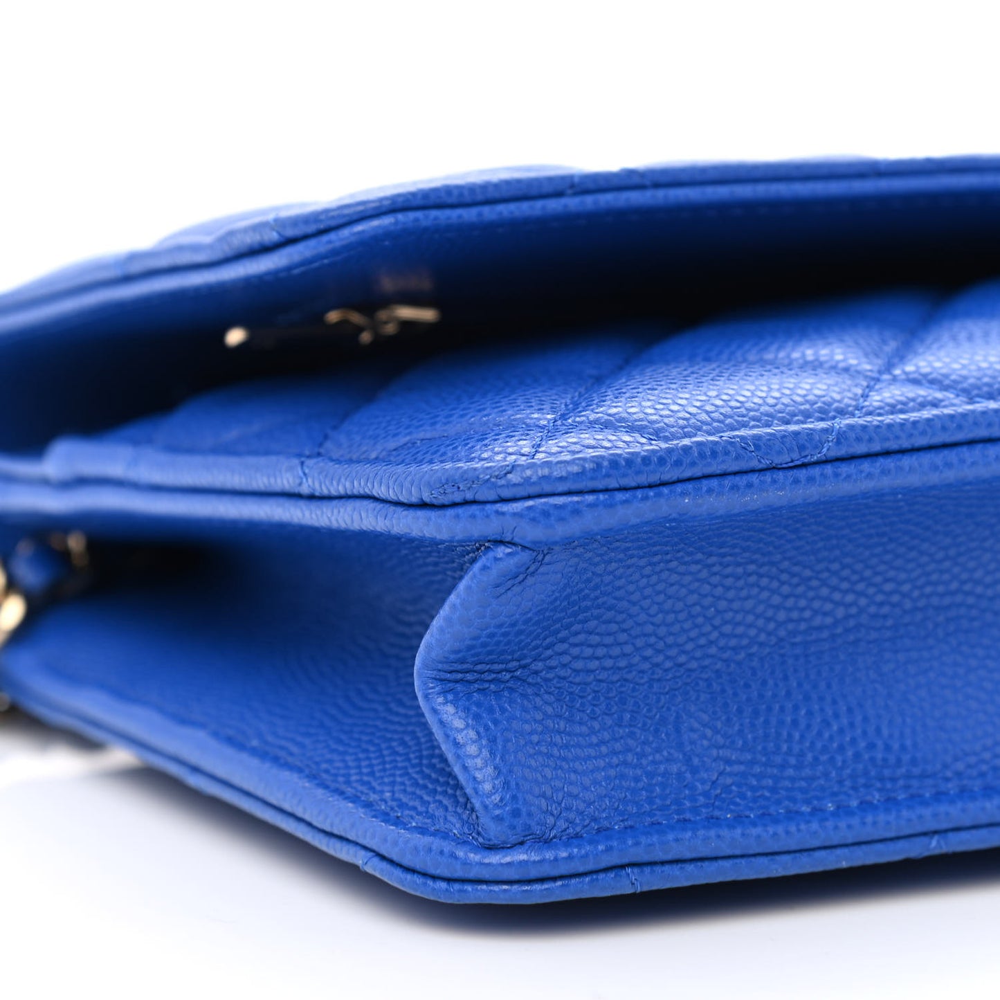 Caviar Quilted Wallet On Chain WOC Blue