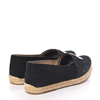 Christian Louboutin Olana Canvas Galia Flat Espadrilles 37 Black 4 of 10