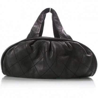 Chanel Deerskin Stitched Bowler Black 1 of 12