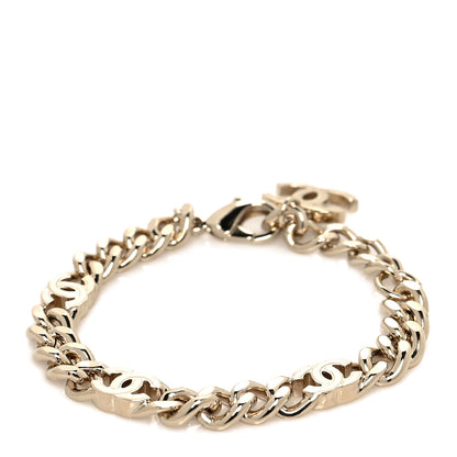 Chanel Enamel Metal CC Chain Bracelet Gold White 1 of 5