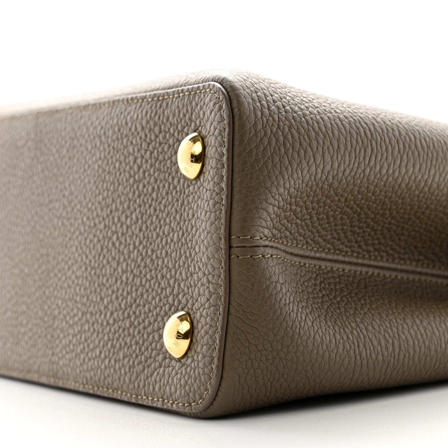 Louis Vuitton Taurillon Capucines MM Smokey Brown Green Creme Pink 9 of 9