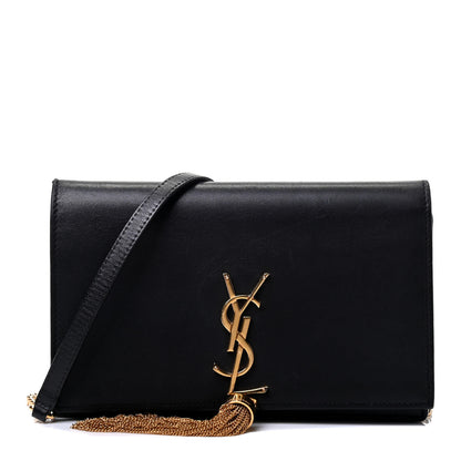 Saint Laurent Smooth Calfskin Classic Monogram Kate Tassel Chain Wallet Black 1 of 4