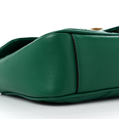Gucci Calfskin Matelasse Mini GG Marmont Shoulder Bag Emerald Green 8 of 9