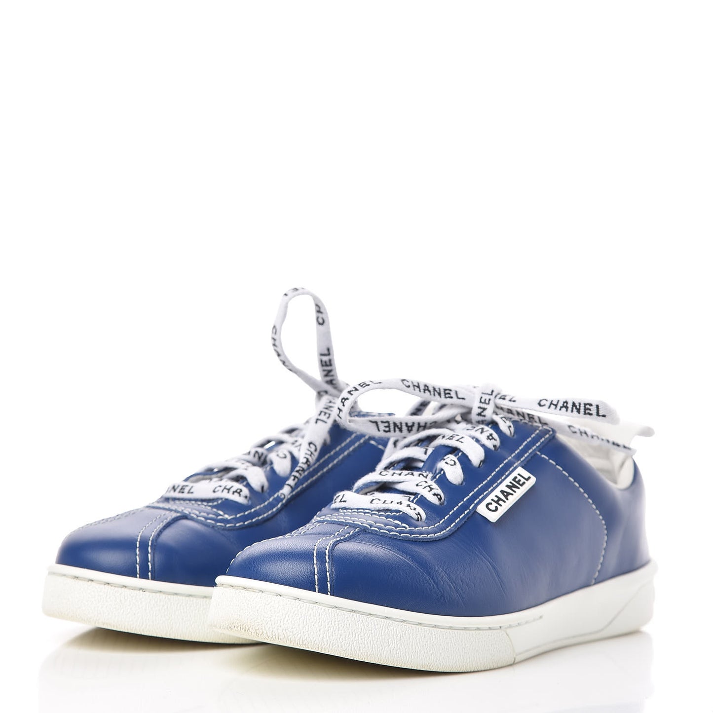 Calfskin Mens CC Sneakers 36 Royal Blue