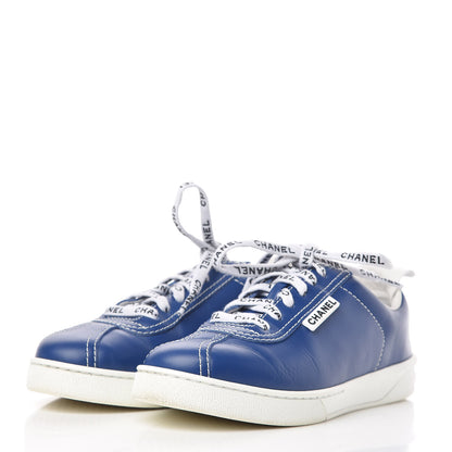 Chanel Calfskin Mens CC Sneakers 36 Royal Blue 3 of 14