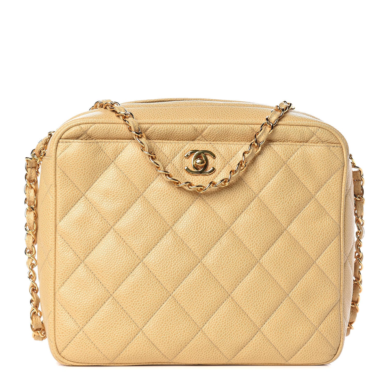 Chanel Caviar Quilted Camera Case Beige 1 of 10