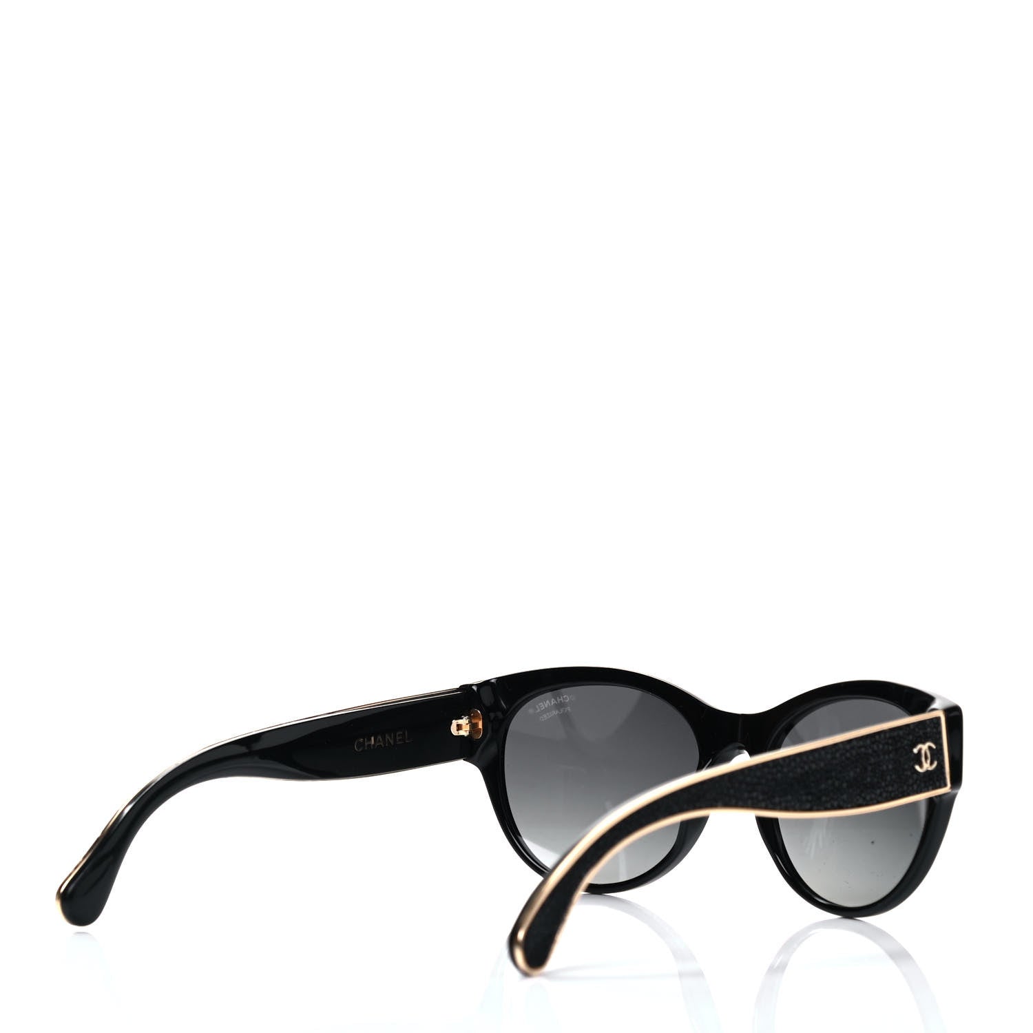 Chanel Crystal CC Polarized Stingray Sunglasses 5273-Q Black 3 of 6