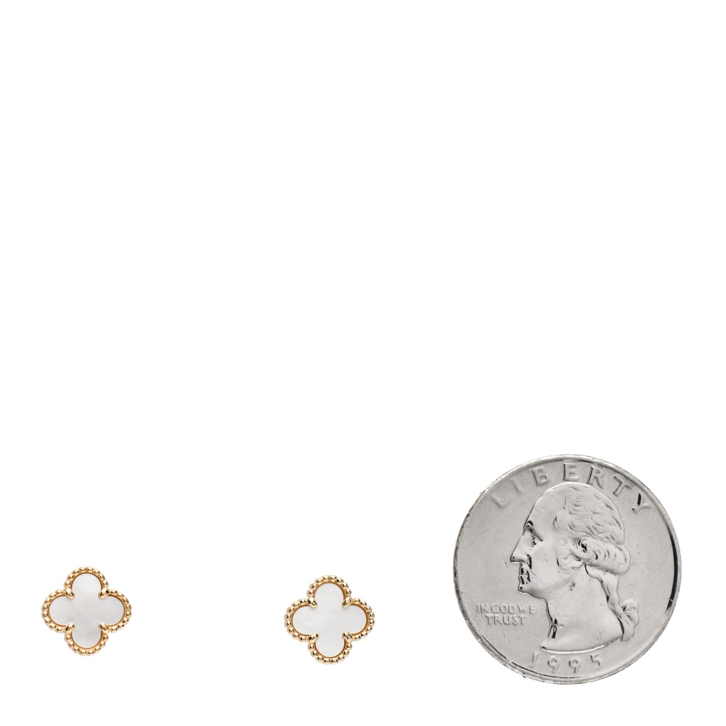18K Yellow Gold Mother of Pearl Sweet Alhambra Earrings