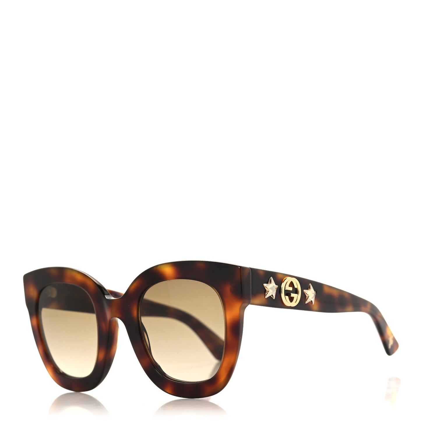 Round Frame Star Sunglasses GG0208S Tortoise