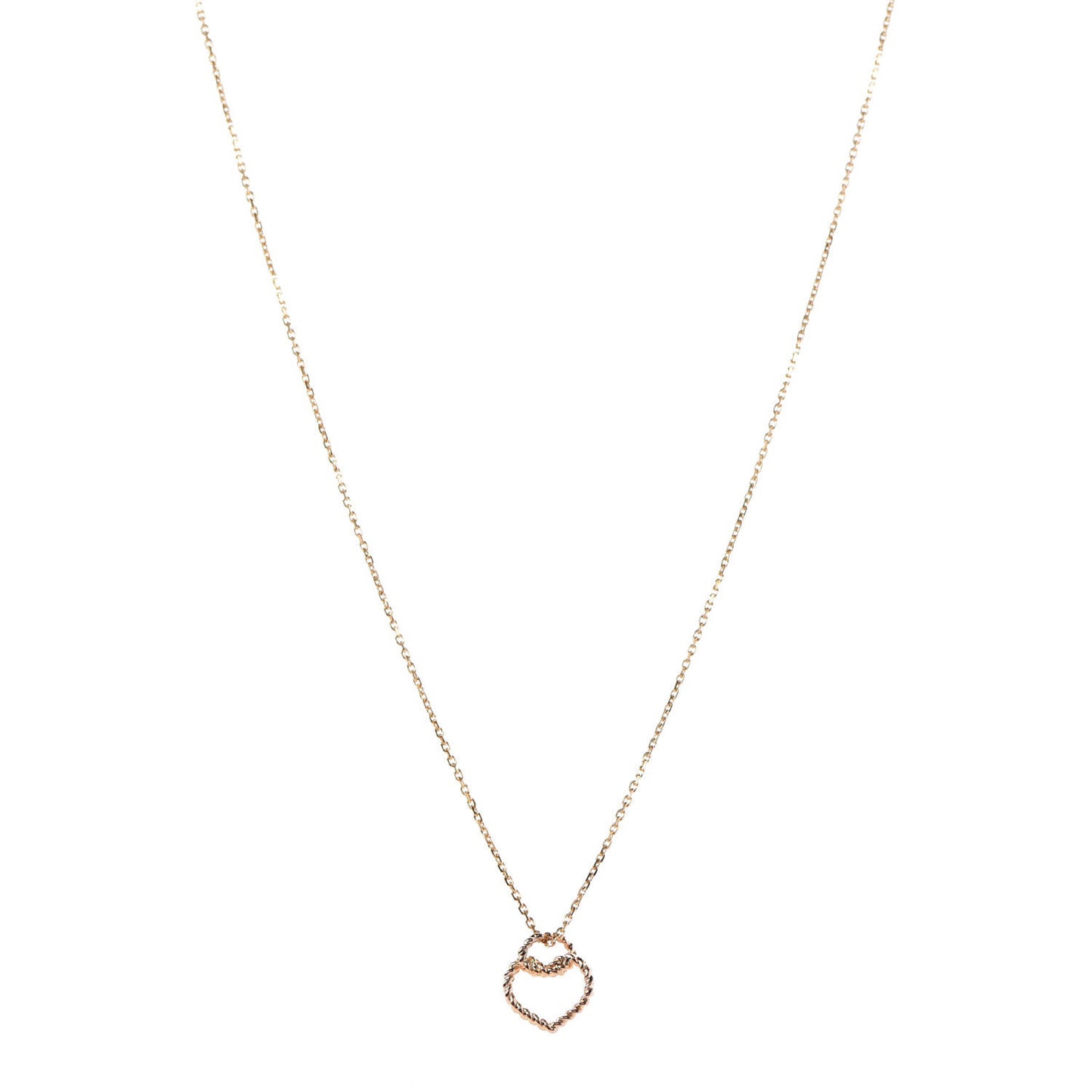 18K Pink Gold Twist Heart Necklace