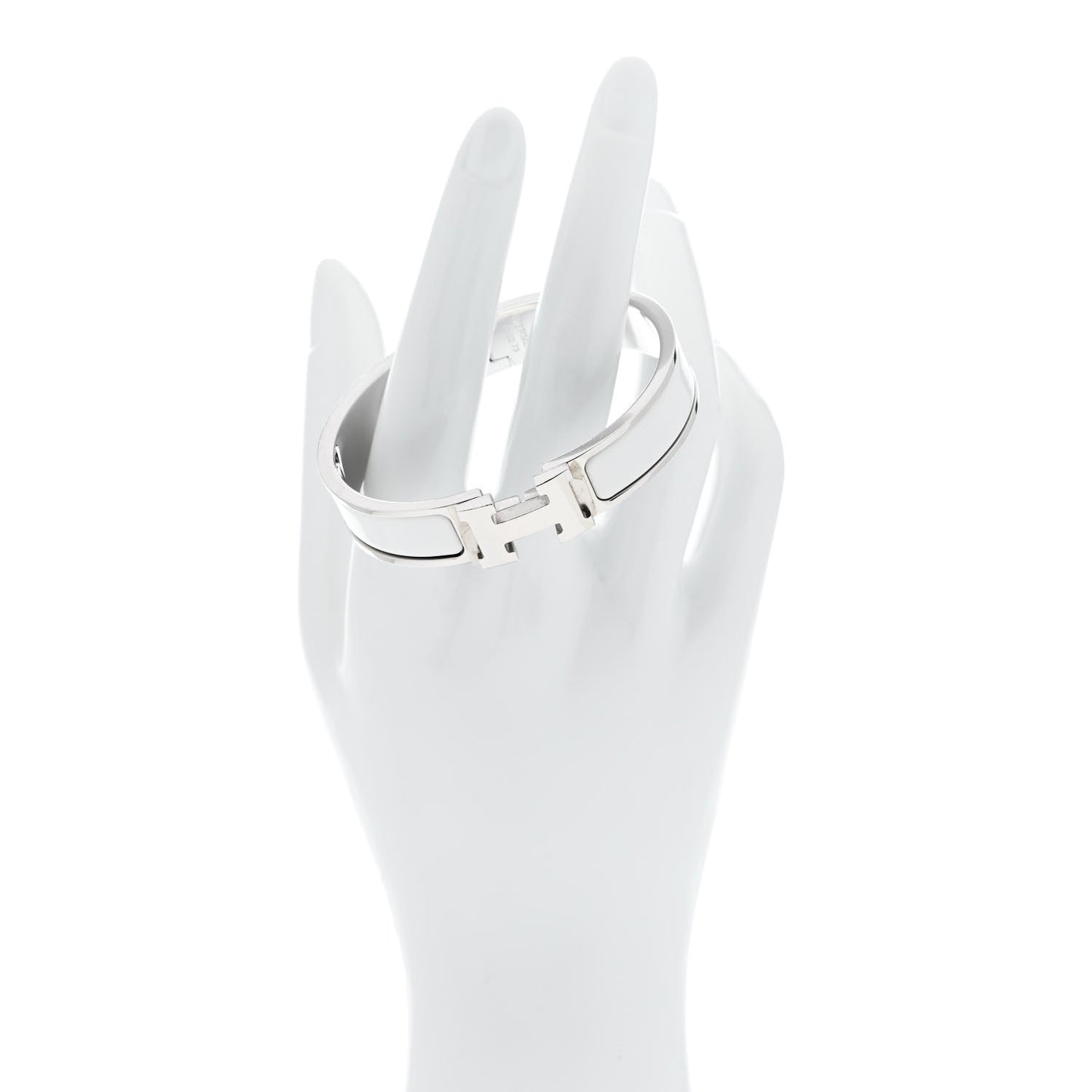 Enamel Narrow Clic Clac H Bracelet PM White