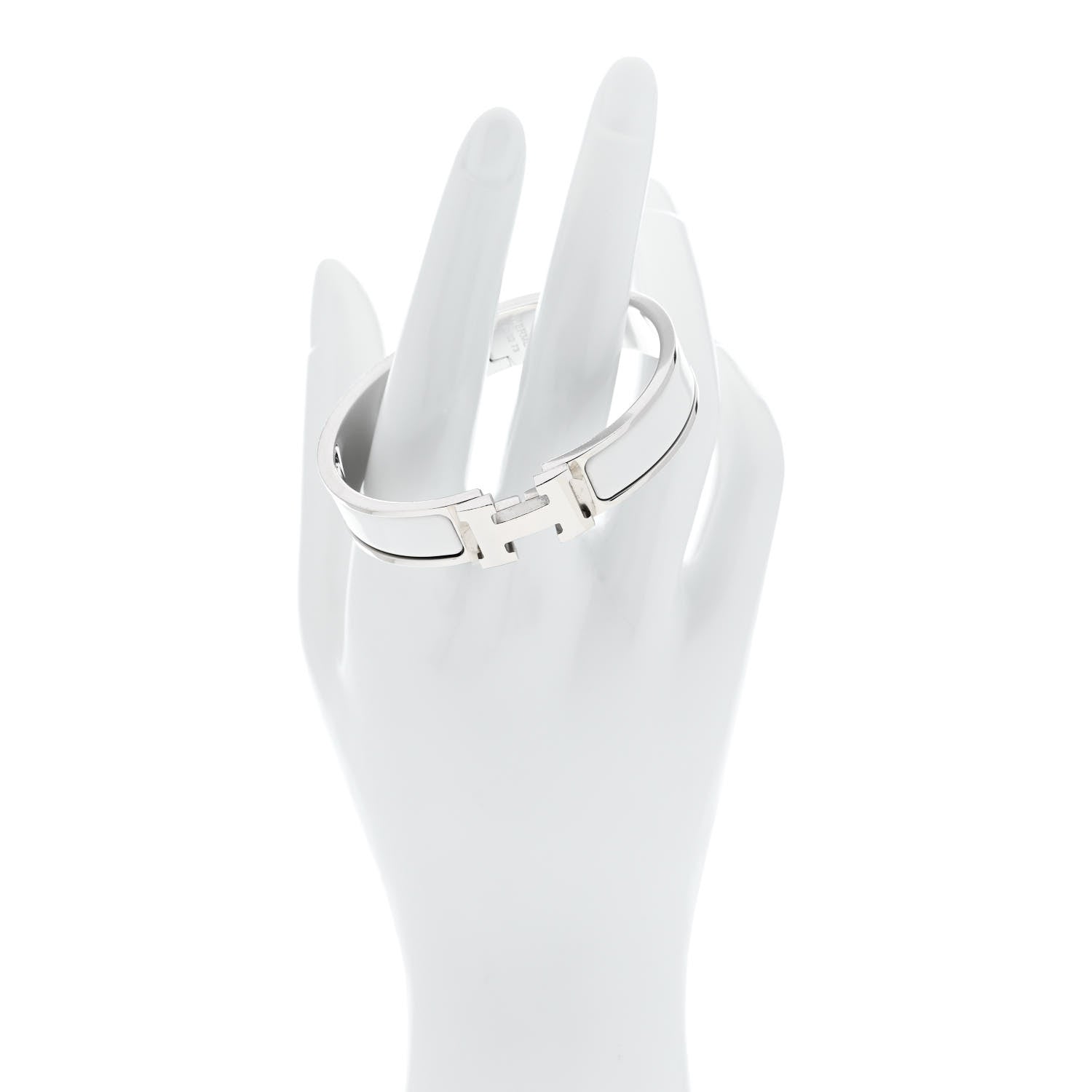 Hermes Enamel Narrow Clic Clac H Bracelet PM White 2 of 5