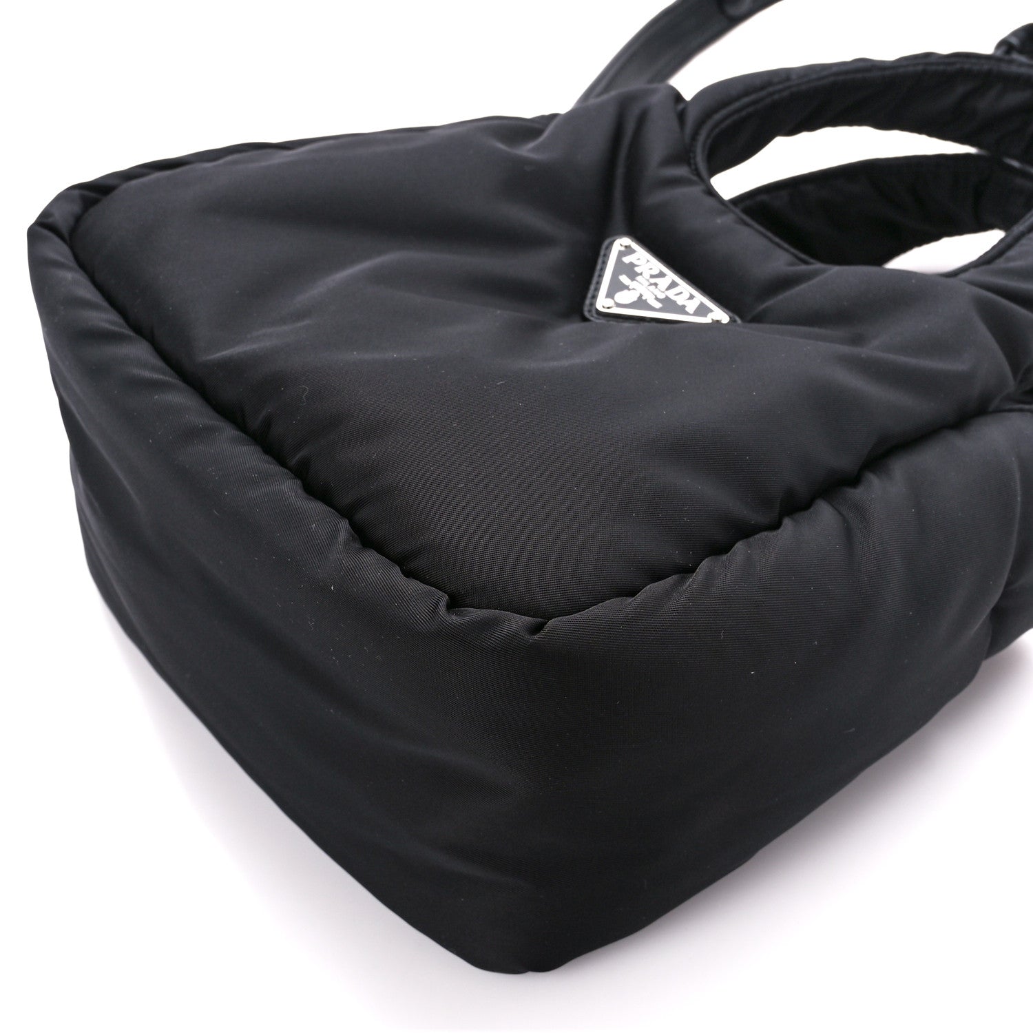 Prada Re-Nylon Soft Padded Small Double Handled Shoulder Bag Black 9 of 9