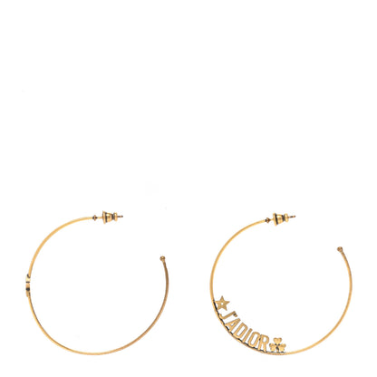 Christian Dior Metal J'Adior Hoop Earrings Aged Gold 1 of 5