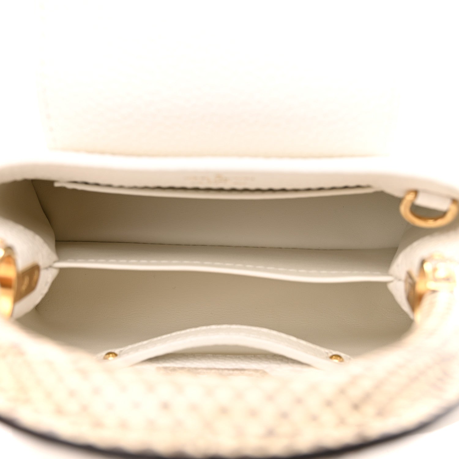 Louis Vuitton Taurillon Ayers Capucines Mini White Snow White 5 of 10