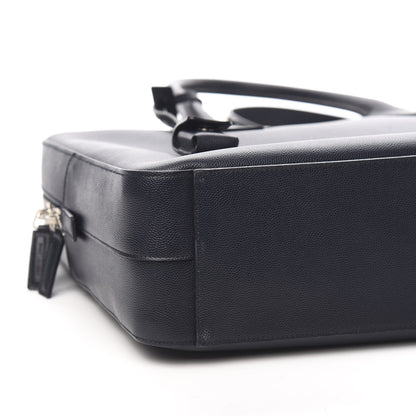 Saint Laurent Grain de Poudre Medium Museum Briefcase Deep Marine 7 of 9