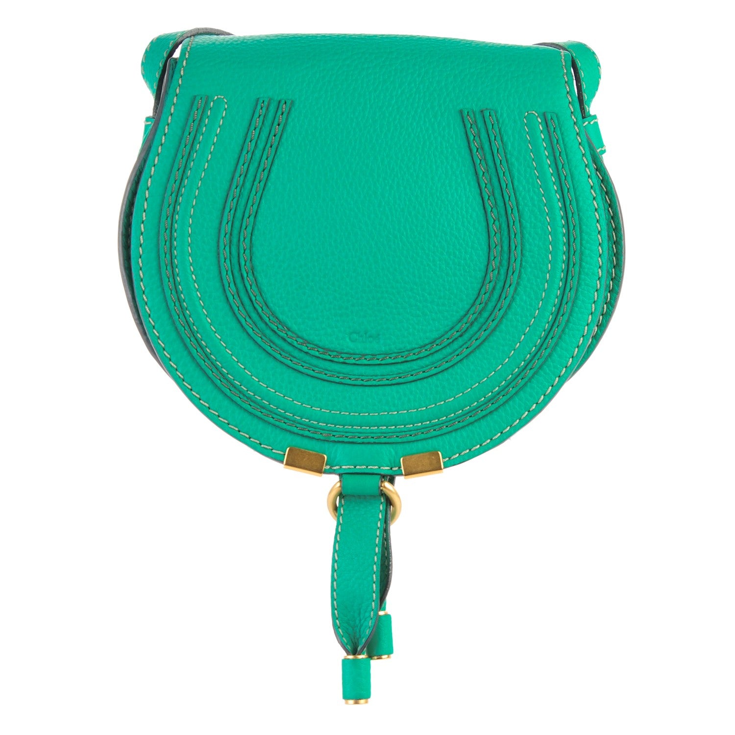 Chloe Calfskin Mini Marcie Round Crossbody Bag Jade Green 1 of 9