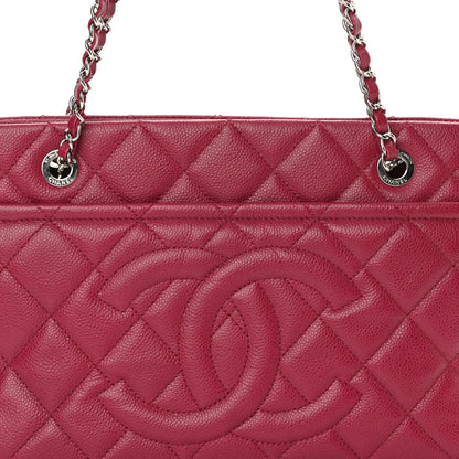 Chanel Caviar Quilted Timeless CC Shopping Tote Red 9 of 15