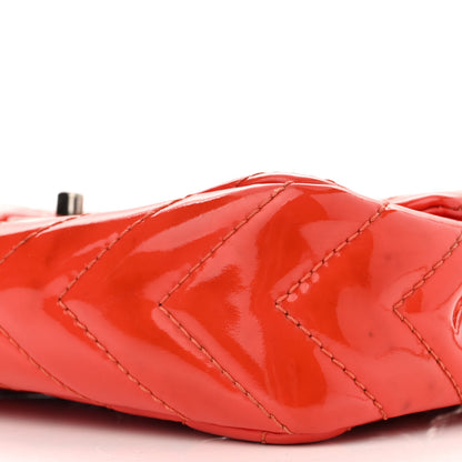 Chanel Patent Chevron Quilted Medium Single Flap Red 10 of 17