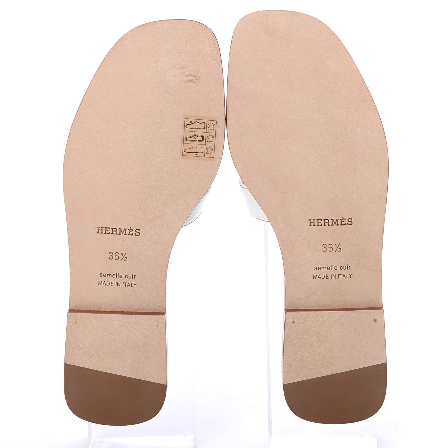 Box Calfskin Oran Sandals 36.5 White