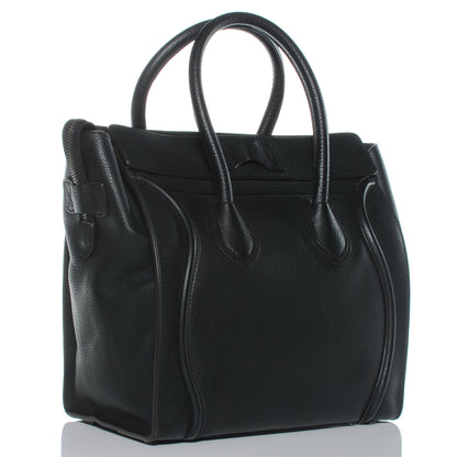 Celine Drummed Calfskin Mini Luggage Black 3 of 8