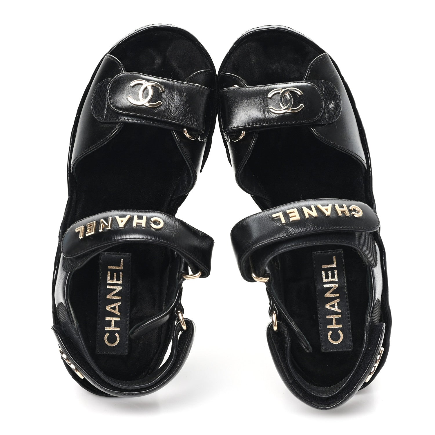 週末⭐️CHANELミュール　37⭐️ Chanel Shiny Calfskin Quilted Wedge Sandals 37 Black 1807764
