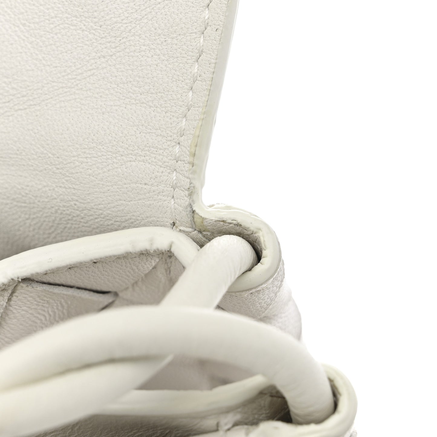 Nappa Intrecciato Medium Knot Flap Crossbody White