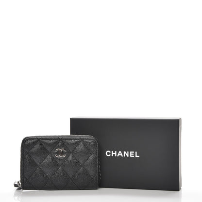 Chanel Iridescent Caviar Quilted Zip Coin Purse Black 10 of 10