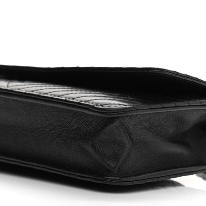Chanel Lambskin Chevron Quilted Wallet On Chain WOC So Black 11 of 13