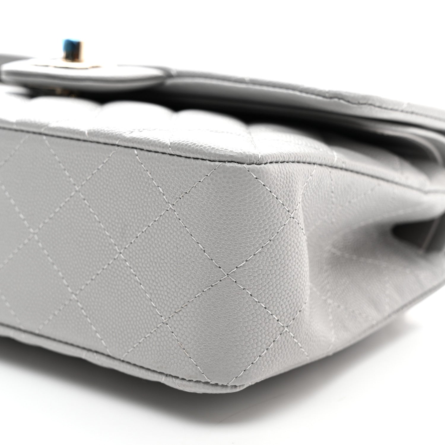 Chanel Caviar Quilted Small Double Flap Grey 9 of 9