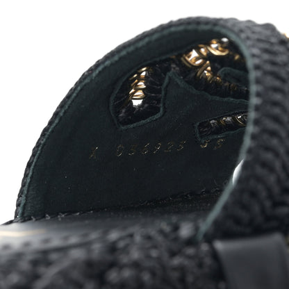Chanel Braided Cord CC Espadrille Slip On Sandals 35 Navy Blue 8 of 8