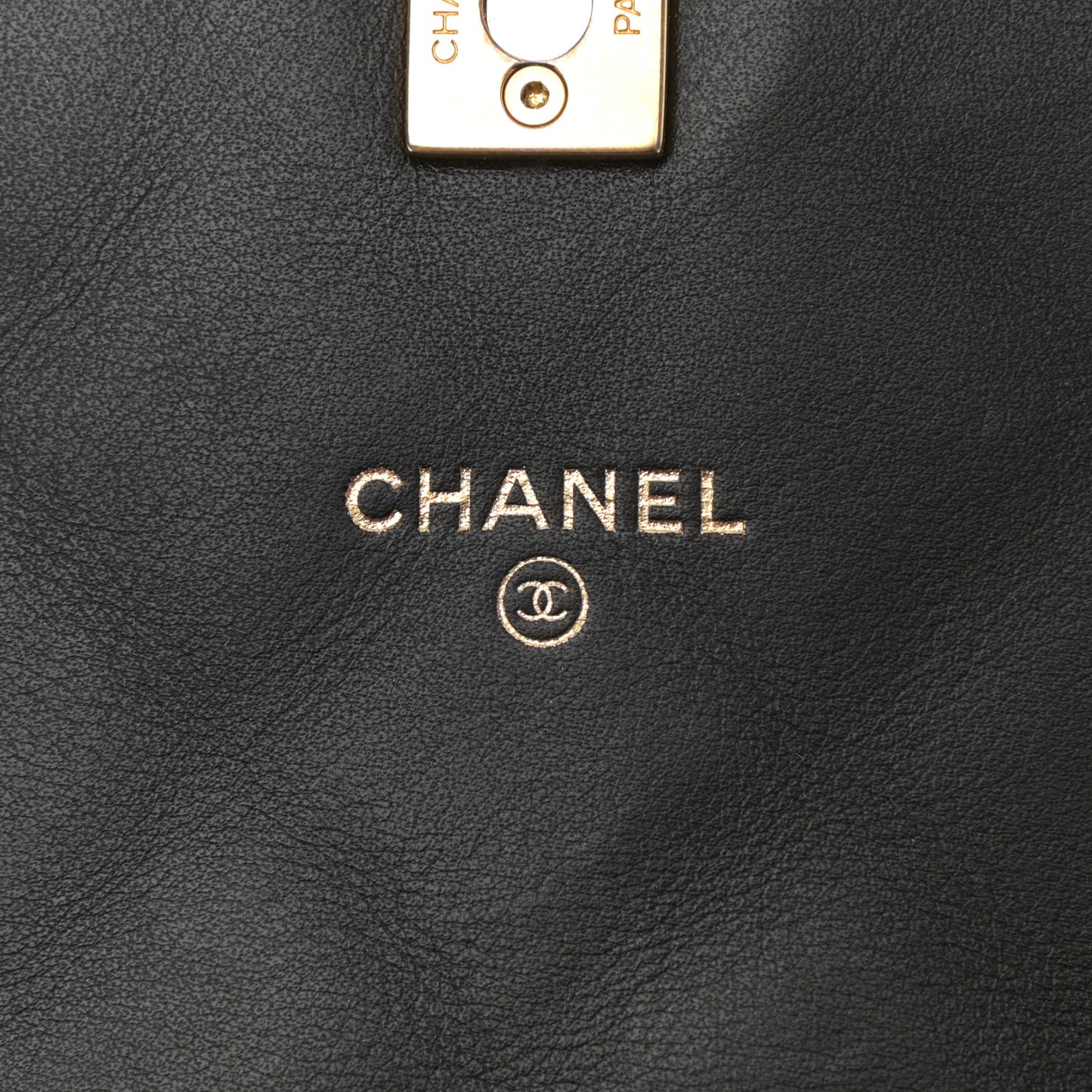 Calfskin Quilted Coco Mail Clutch With Chain Black