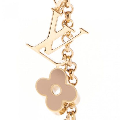 Louis Vuitton Brass Enamel Fleur De Monogram Bag Charm Chain Gold 2 of 5