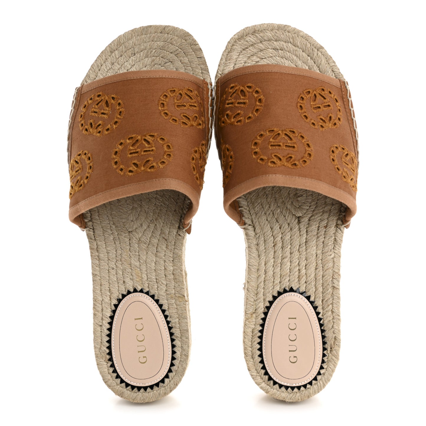 Canvas Interlocking G Damita Espadrille Sandals 39 Blondie Cognac