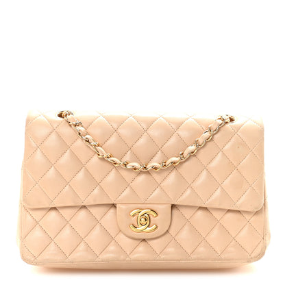 Chanel Lambskin Quilted Medium Double Flap Beige 1 of 9