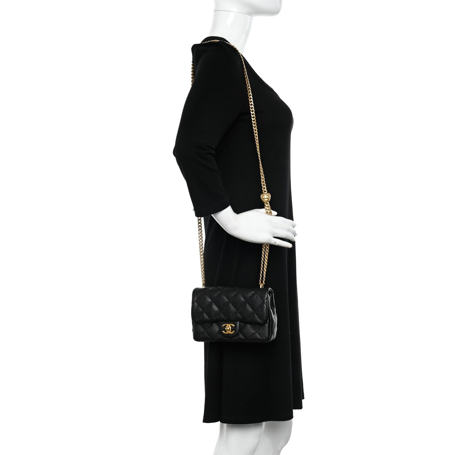 Chanel Caviar Quilted Mini Sweetheart Rectangular Flap Black 2 of 11
