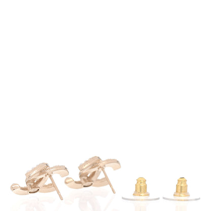 Chanel Resin Pearl CC Earrings Gold Black 3 of 4