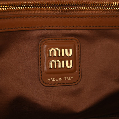 Miu Miu Soft Calf Softy Large Beau Top Handle Bag Cognac 6 of 9