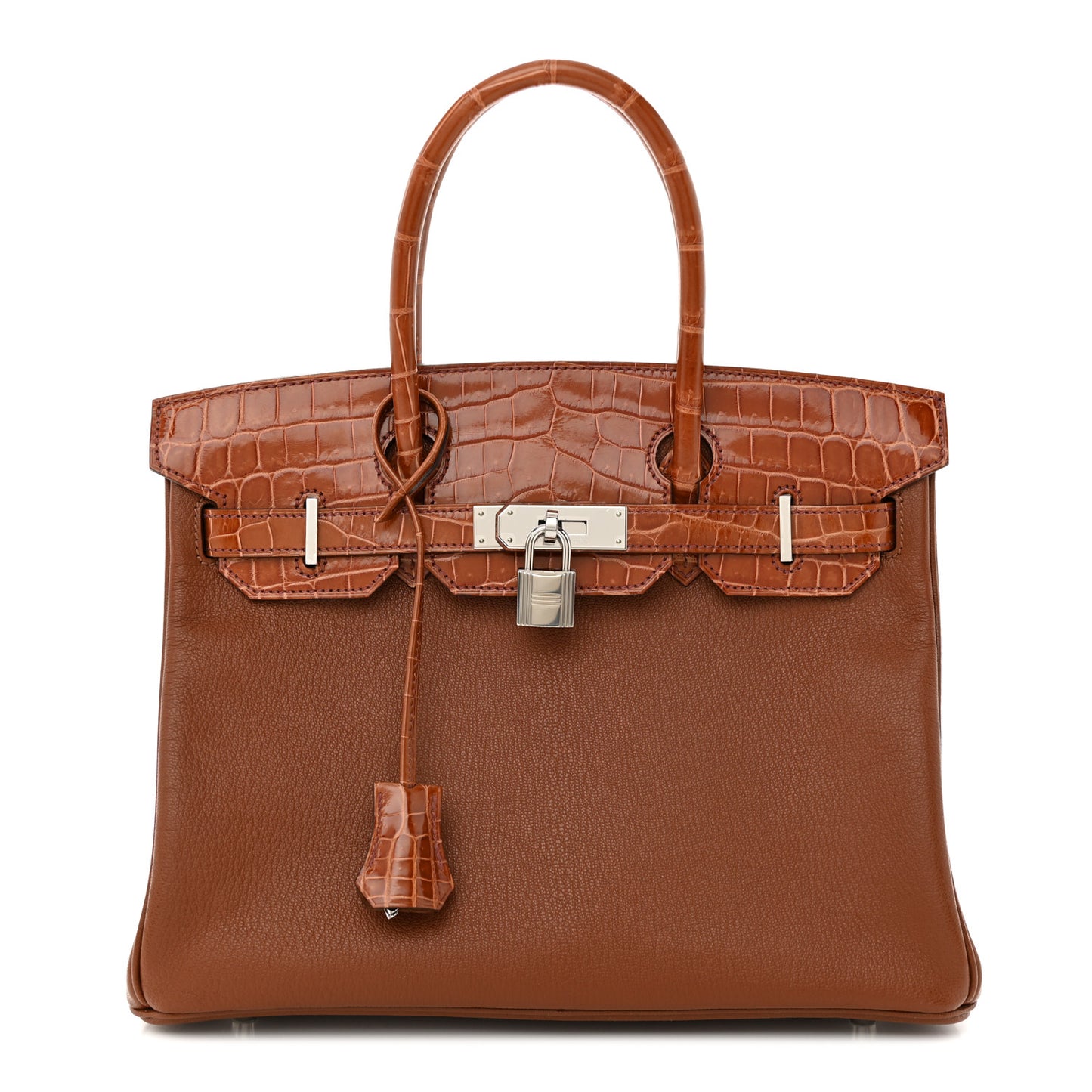 Chevre Mysore Shiny Niloticus Crocodile Birkin Touch 30 Noisette Etrusque