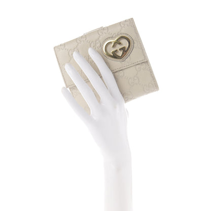 Gucci Guccissima Lovely Heart French Flap Wallet White 2 of 10