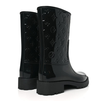 Louis Vuitton Rubber Embossed Monogram Drops Flat Half Boots 40 Black 4 of 7