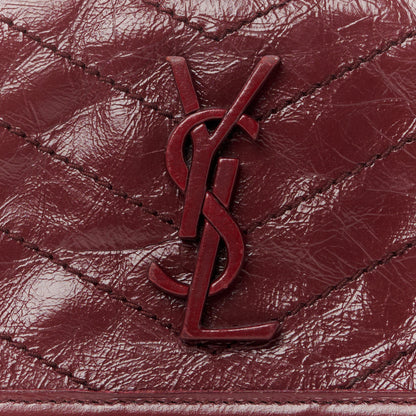 Saint Laurent Crinkled Calfskin Matelasse Monogram Niki Wallet Rouge Legion 8 of 8