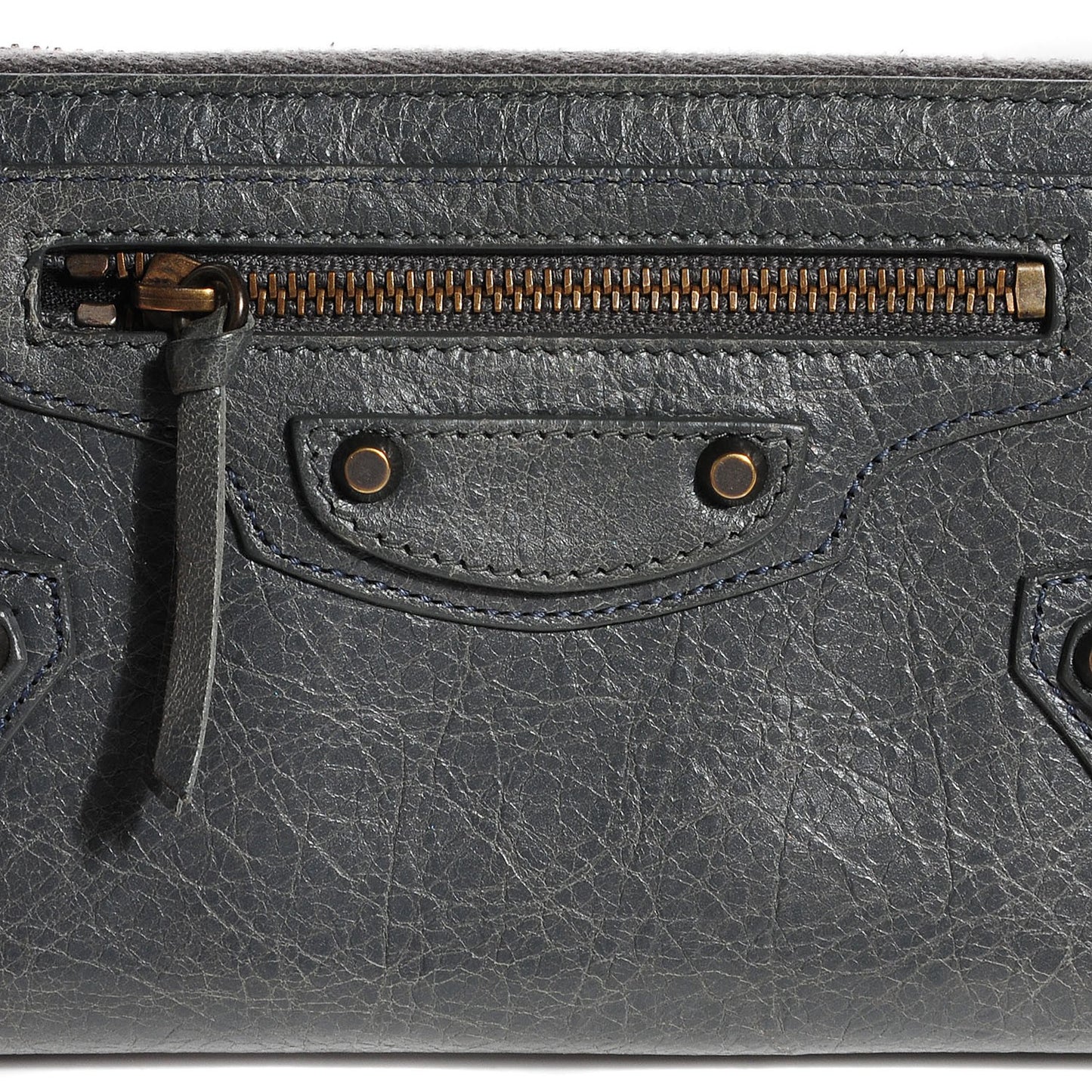 Agneau Classic Hardware Continental Zip Around Wallet Gris Tarmac