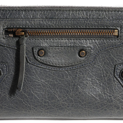 Balenciaga Agneau Classic Hardware Continental Zip Around Wallet Gris Tarmac 8 of 8