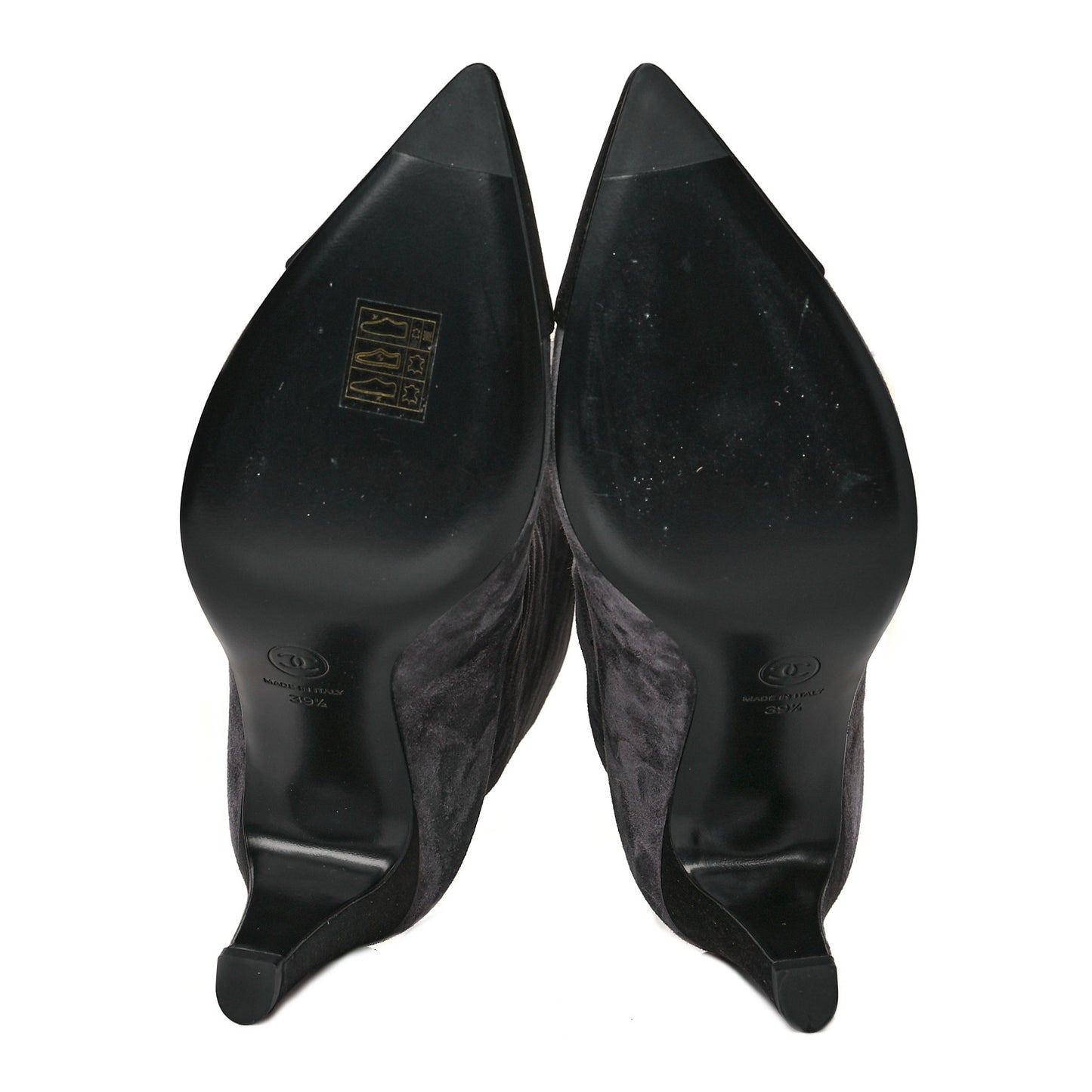 Suede Calfskin Satin Gabrielle Cap Toe Short Boots 39.5 Grey Black