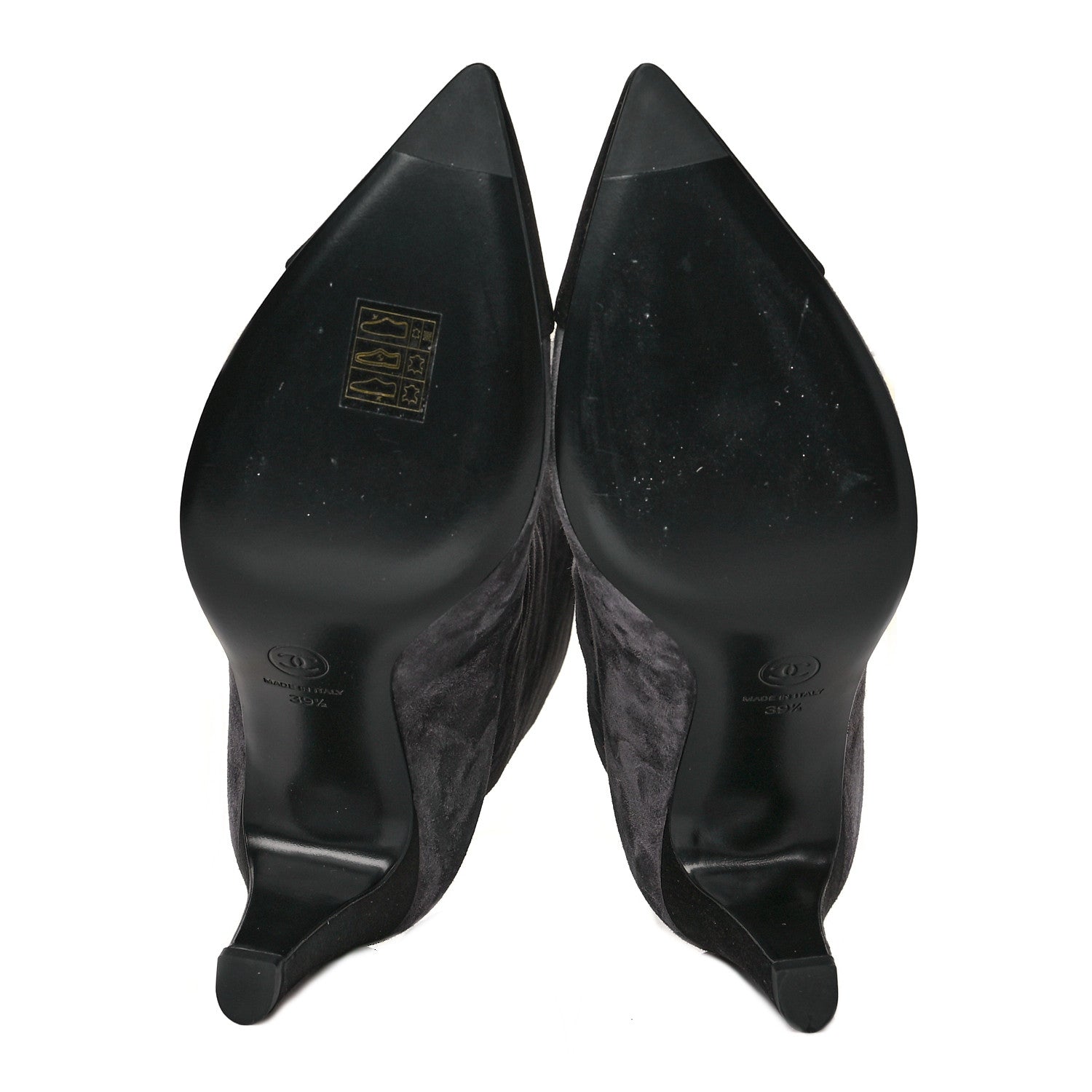 Chanel Suede Calfskin Satin Gabrielle Cap Toe Short Boots 39.5 Grey Black 5 of 12