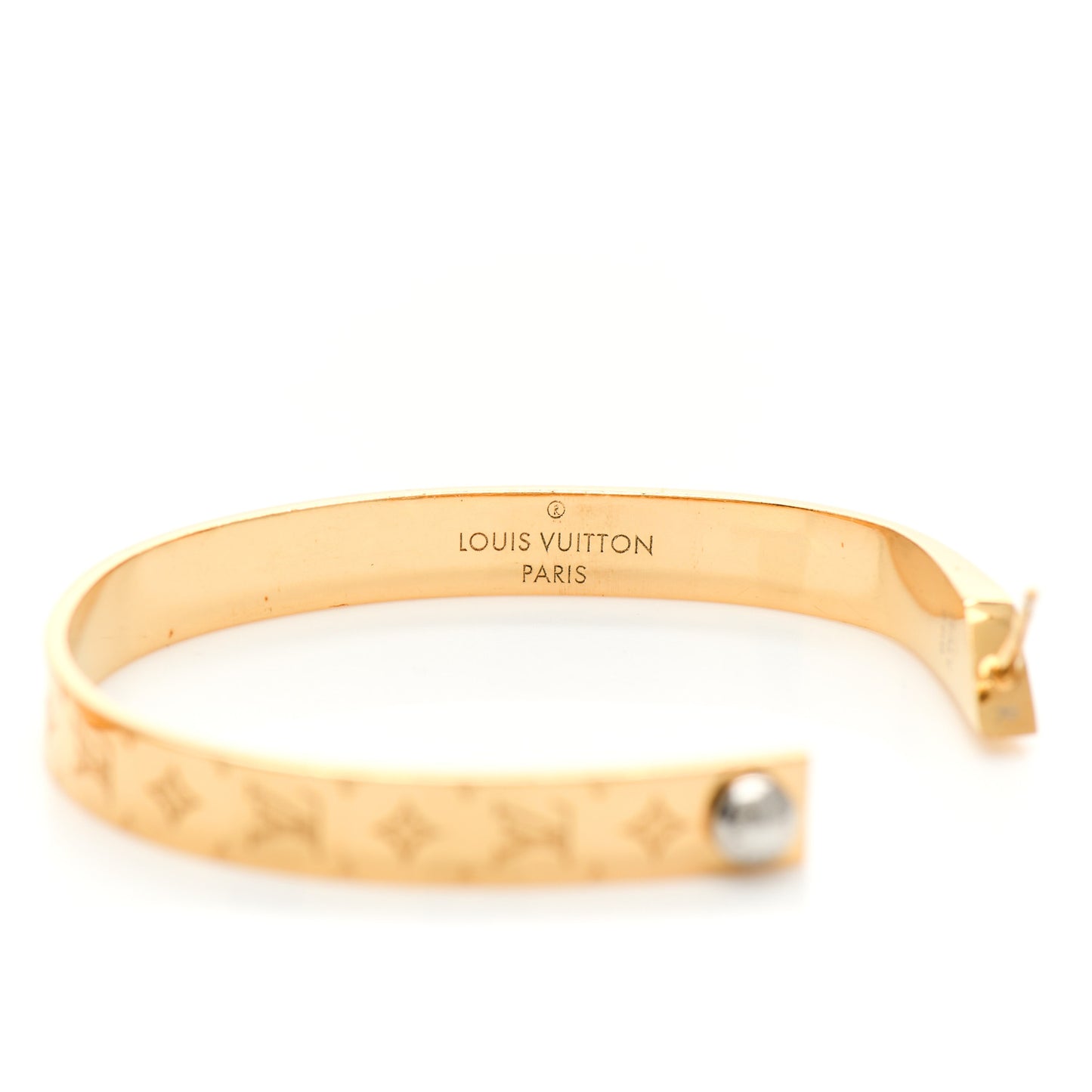 Metal Nanogram Hoop Earrings Gold